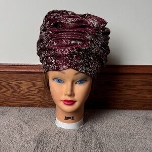 Burgundy African Turban